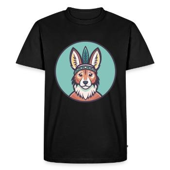 Hare Indian Dog Breed Funny Cartoon Kawaii Clipart - Men's Premium Organic T-Shirt - black - Front - Nico (187cm)