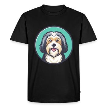 Havanese Dog Breed Colorful Cartoon Kawaii Clipart - Men's Premium Organic T-Shirt - black - Front - Nico (187cm)