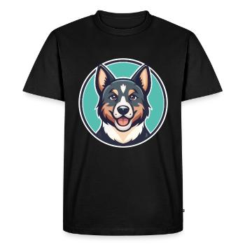 Kai Ken Chien Race Dessin Animé Personnage Kawaii Clipart - T-shirt Premium bio Homme - noir - Devant - Nico (187cm)