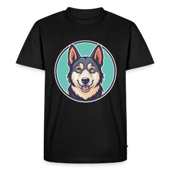 Hygenhund Chien Race Dessin animé Kawaii Clipart Animal - T-shirt Premium bio Homme - noir - Devant - Nico (187cm)