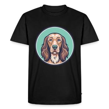 Irish Setter Dog Breed Cartoon Kawaii Clipart Pet - Men's Premium Organic T-Shirt - black - Front - Nico (187cm)