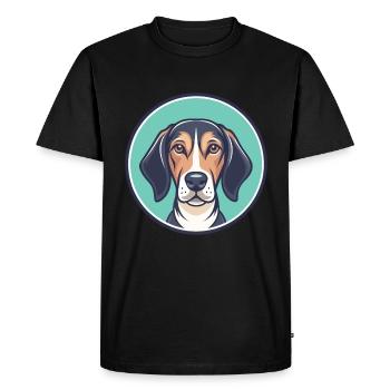 Chien courant à poil court d’Istrie Race de chien dessin animé Kawaii - T-shirt Premium bio Homme - noir - Devant - Nico (187cm)
