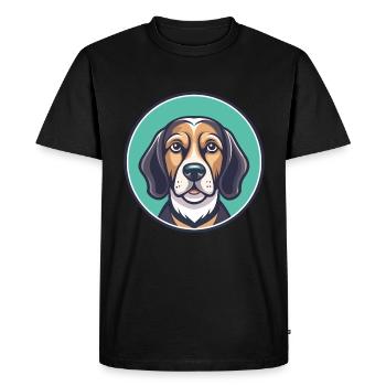 Chien de chasse lituanien race dessin animé Kawaii Clipart - T-shirt Premium bio Homme - noir - Devant - Nico (187cm)