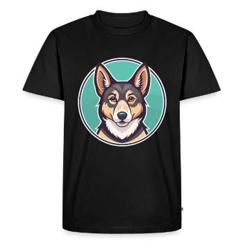 Lundehund Chien Race Dessin animé Kawaii Clipart Animal - T-shirt Premium bio Homme - noir - Devant - Nico (187cm)