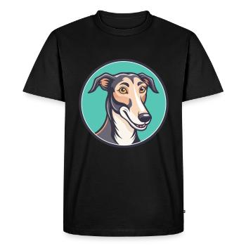 Lurcher chien race dessin animé personnage Kawaii Clipart - T-shirt Premium bio Homme - noir - Devant - Nico (187cm)