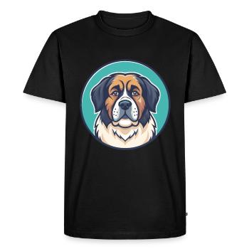 Moscow Watchdog Dog Breed Cartoon Kawaii Clipart - Men's Premium Organic T-Shirt - black - Front - Nico (187cm)