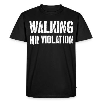 Violation des RH en marchant - T-shirt Premium bio Homme - noir - Devant - Nico (187cm)