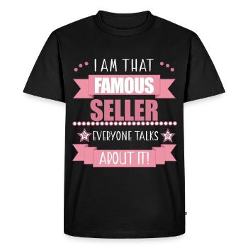 Saleswoman Profession Ladies Gift - Men's Premium Organic T-Shirt - black - Front - Nico (187cm)