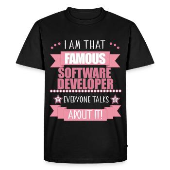 Software Developer Profession Ladies Gift - Men's Premium Organic T-Shirt - black - Front - Nico (187cm)
