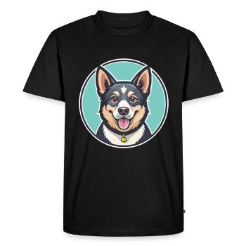 Nouvelle-Zélande Race Chien Drôle Dessin Animé Kawaii Clipart - T-shirt Premium bio Homme - noir - Devant - Nico (187cm)