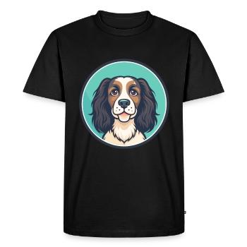 Norfolk Spaniel Dog Breed Cartoon Kawaii Clipart - Men's Premium Organic T-Shirt - black - Front - Nico (187cm)