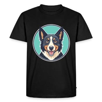 Nouvelle-Zélande Huntaway Chien Race Dessin animé Kawaii Pet - T-shirt Premium bio Homme - noir - Devant - Nico (187cm)