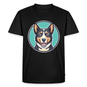 Nouvelle-Zélande Tête Chien Race Drôle Dessin Animé Kawaii - T-shirt Premium bio Homme - noir - Devant - Nico (187cm)