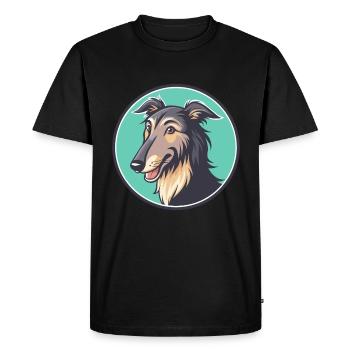 Pampas Deerhound Chien Race Dessin animé Kawaii Clipart - T-shirt Premium bio Homme - noir - Devant - Nico (187cm)