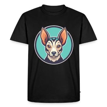 Péruvien Inca Orchidée Chien Race Dessin Animé Kawaii Pet - T-shirt Premium bio Homme - noir - Devant - Nico (187cm)