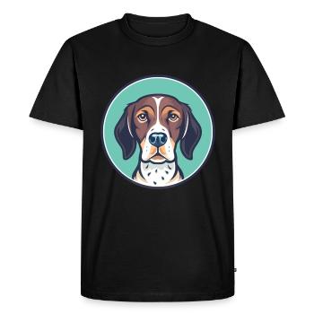 Vieux chien d’arrêt danois race dessin animé Kawaii - T-shirt Premium bio Homme - noir - Devant - Nico (187cm)