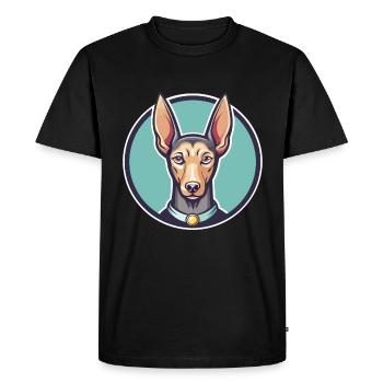Pharaoh Hound Dog Breed Cartoon Kawaii Clipart Pet - Men's Premium Organic T-Shirt - black - Front - Nico (187cm)