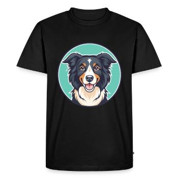 Chien de berger picard, race de chien, dessin animé, Kawaii, Clipart - T-shirt Premium bio Homme - noir - Devant - Nico (187cm)