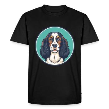 Pont Audemer Epagneul Chien Race Dessin Animé Kawaii Pet - T-shirt Premium bio Homme - noir - Devant - Nico (187cm)
