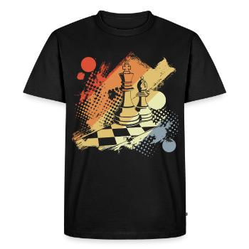 Reine et roi des échecs - T-shirt Premium bio Homme - noir - Devant - Nico (187cm)
