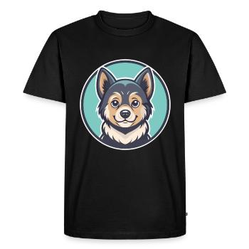Russe Jouet Chien Race Drôle Dessin Animé Kawaii Clipart - T-shirt Premium bio Homme - noir - Devant - Nico (187cm)