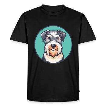 Sealyham Terrier Dog Breed Cartoon Kawaii Clipart - Men's Premium Organic T-Shirt - black - Front - Nico (187cm)
