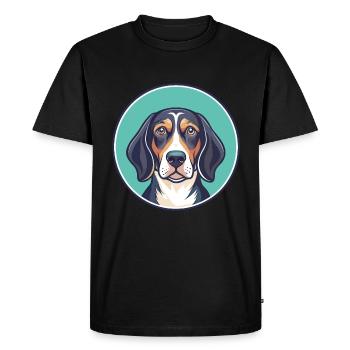 Chien de chasse tricolore serbe Race Dessin animé Kawaii - T-shirt Premium bio Homme - noir - Devant - Nico (187cm)