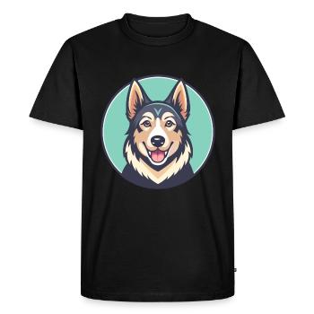 Slovaque Cuvac Chien Race Dessin animé Kawaii Clipart Animal de compagnie - T-shirt Premium bio Homme - noir - Devant - Nico (187cm)