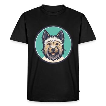 Skye Terrier Dog Breed Cartoon Kawaii Clipart Pet - Men's Premium Organic T-Shirt - black - Front - Nico (187cm)