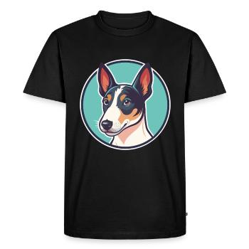 Smooth Fox Terrier Dog Breed Cartoon Kawaii - Men's Premium Organic T-Shirt - black - Front - Nico (187cm)