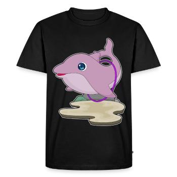 Gymnastique d’entraînement Dolphin Fitness Hoop - T-shirt Premium bio Homme - noir - Devant - Nico (187cm)