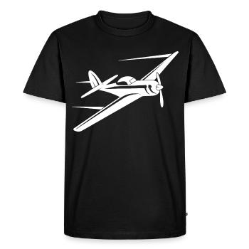 Croquis d’avion d’hélice - T-shirt Premium bio Homme - noir - Devant - Nico (187cm)