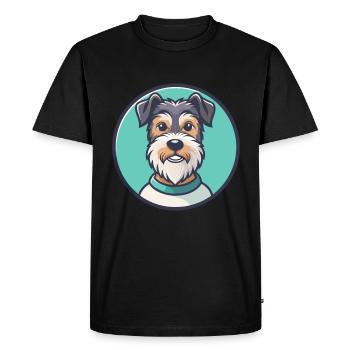 Race de chien Sporting Lucas Terrier Dessin animé Kawaii - T-shirt Premium bio Homme - noir - Devant - Nico (187cm)