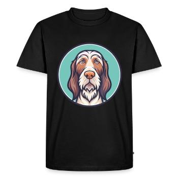 Dessin animé Kawaii de race de chien Spinone Italiano - T-shirt Premium bio Homme - noir - Devant - Nico (187cm)