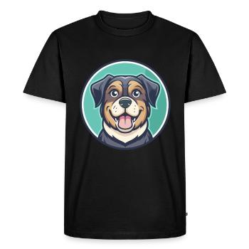 Talbot Dog Breed Cartoon Kawaii Clipart Animal Pet - Men's Premium Organic T-Shirt - black - Front - Nico (187cm)