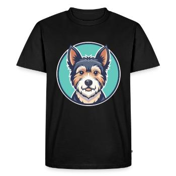 Teddy Roosevelt Terrier Chien Race Dessin animé Kawaii - T-shirt Premium bio Homme - noir - Devant - Nico (187cm)