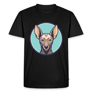 Xoloitzcuintle Dog Breed Cartoon Kawaii Clipart - Men's Premium Organic T-Shirt - black - Front - Nico (187cm)