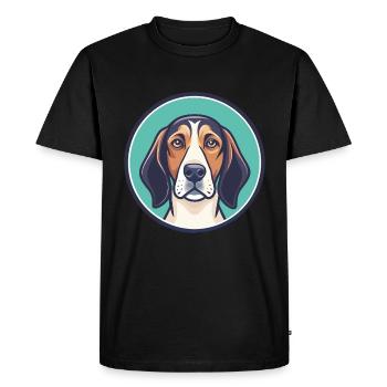 Treeing Walker Coonhound Dog Breed Cartoon Kawaii - Men's Premium Organic T-Shirt - black - Front - Nico (187cm)