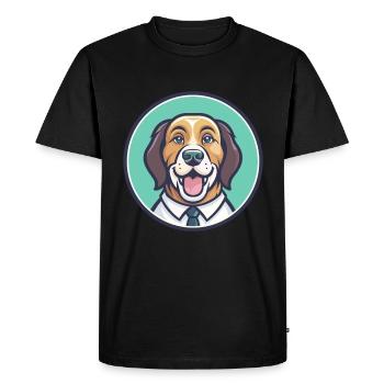 St Johns Chien d’eau Race Dessin animé Kawaii Clipart - T-shirt Premium bio Homme - noir - Devant - Nico (187cm)