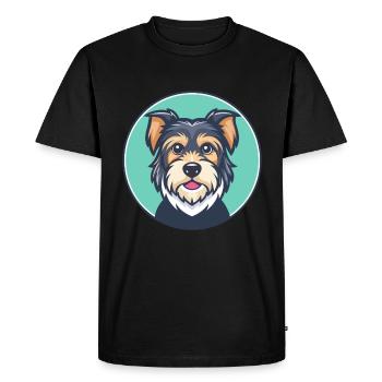 Terrier valencien chien race dessin animé Kawaii Clipart - T-shirt Premium bio Homme - noir - Devant - Nico (187cm)