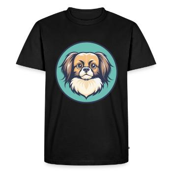 Épagneul tibétain chien race dessin animé Kawaii Clipart - T-shirt Premium bio Homme - noir - Devant - Nico (187cm)