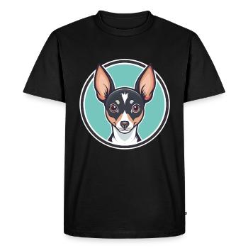 Jouet Fox Terrier Chien Race Dessin animé Kawaii Clipart - T-shirt Premium bio Homme - noir - Devant - Nico (187cm)