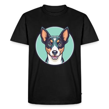 Treeing Feist Dog Breed Cartoon Kawaii Clipart Pet - Men's Premium Organic T-Shirt - black - Front - Nico (187cm)