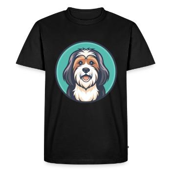 Terrier tibétain chien race dessin animé Kawaii Clipart - T-shirt Premium bio Homme - noir - Devant - Nico (187cm)