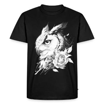 Rose Owl Floral Aesthetics Night Owl Bird Gift - Men's Premium Organic T-Shirt - black - Front - Nico (187cm)