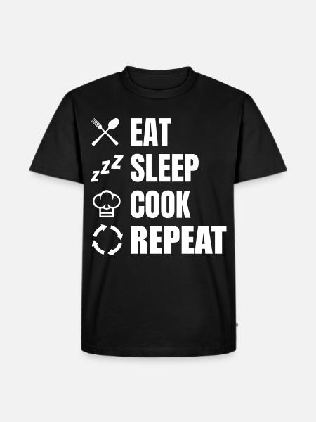 Eat Sleep Cook Repeat - Men's Premium Organic T-Shirt - black