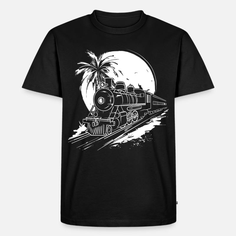 Eisenbahn Grafik - Männer Premium Bio T-Shirt - Schwarz