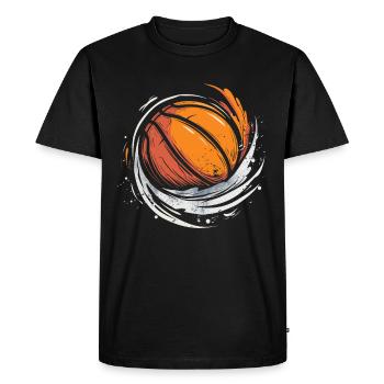Croquis de ballon de basket-ball - T-shirt Premium bio Homme - noir - Devant - Nico (187cm)