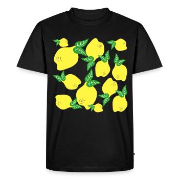 Motif citron - T-shirt Premium bio Homme - noir - Devant - Nico (187cm)