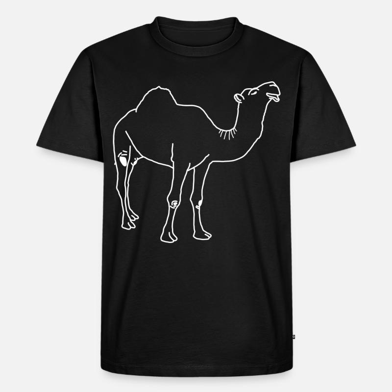 Dromedar lineart - Männer Premium Bio T-Shirt - Schwarz